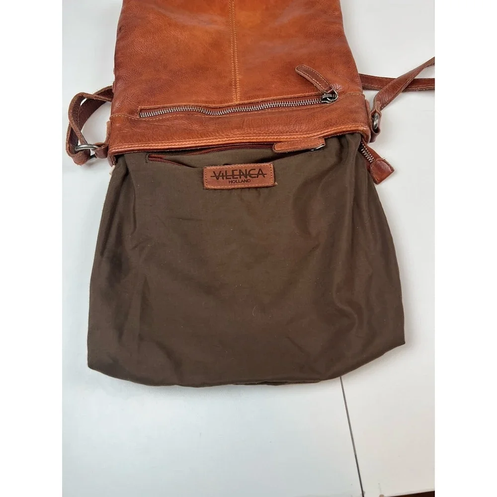 Anthropologie Vilenca Holland Brown Woven Leather Crossbody Bag Boho